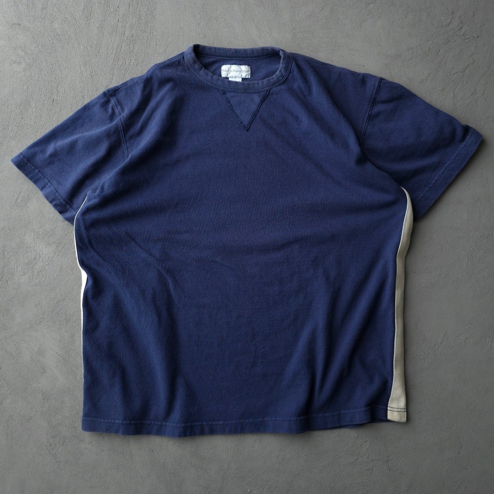 Vintage 90s North West Blue Navy T-shirt L Side Stripe V-Stitch